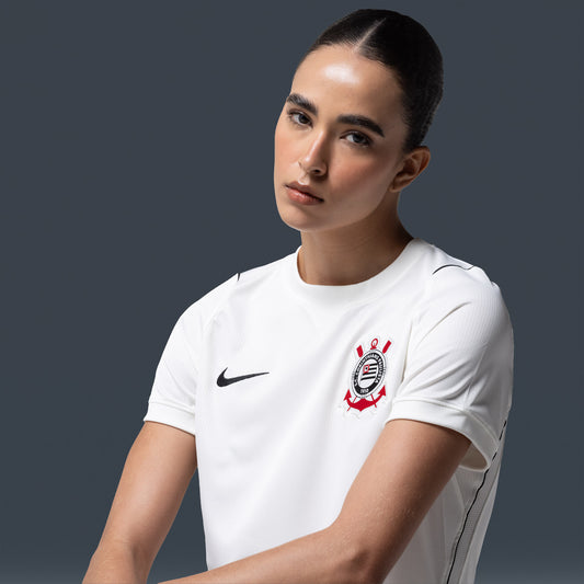 Camisa Corinthians I 26/27 s/n Torcedor Nike Feminina - Preto+Branco
