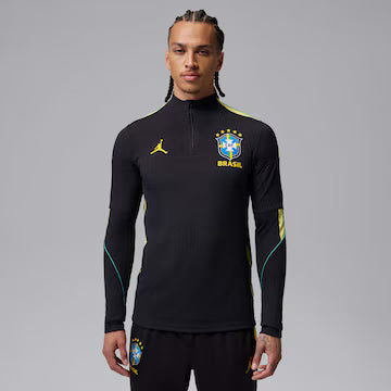 Camiseta Brasil Jordan Manga Longa Strike Elite 2026 Treino Masculina