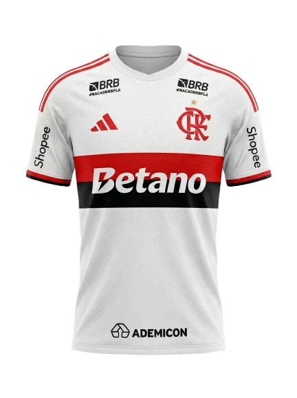 Camisa Flamengo Jogo 1 Branco 2026 – Com Kit Patrocínio – De Arrascaeta 10