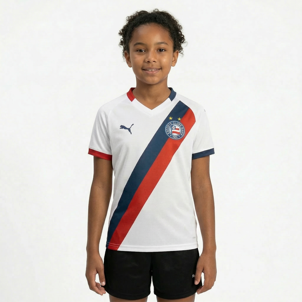 Camisa Torcedor 1 2026 Esporte Clube Bahia Puma Branca Infantil