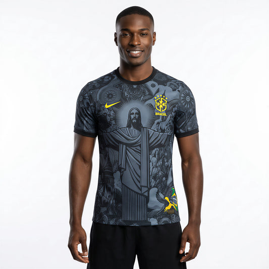 Camisa do Brasil Preta Cristo Redentor 2024 Unissex
